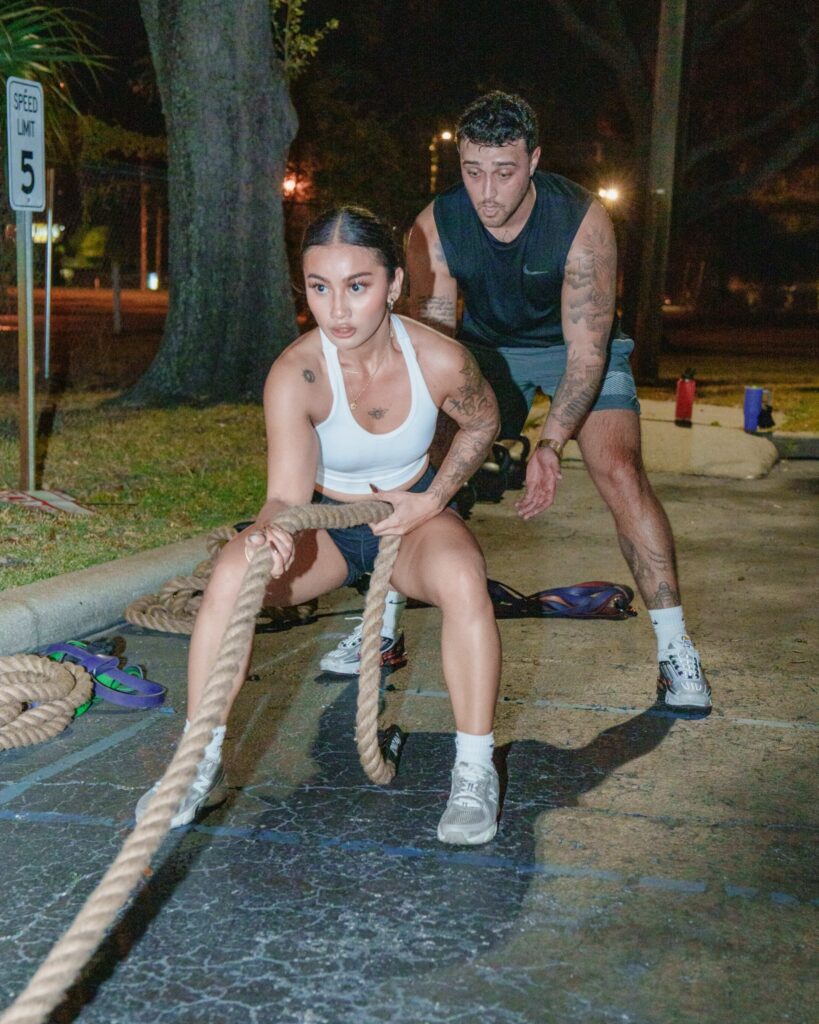 wefit hyrox under the lights rope pull partner support